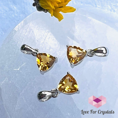 Citrine Triangle Pendant AAA (Money Activator) - Shimmer and Gems