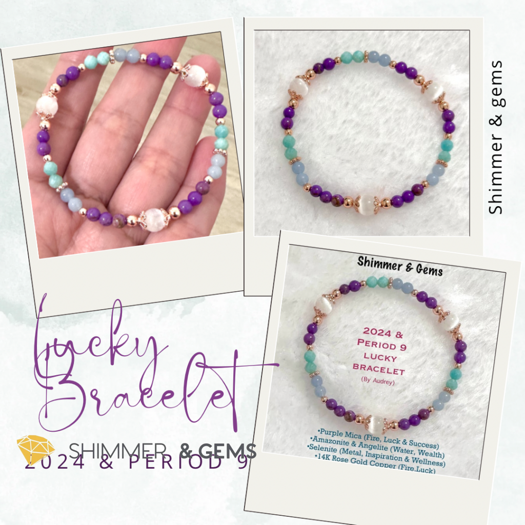 2024 New Year & Period 9 Lucky Bracelet (4mm) by Audrey