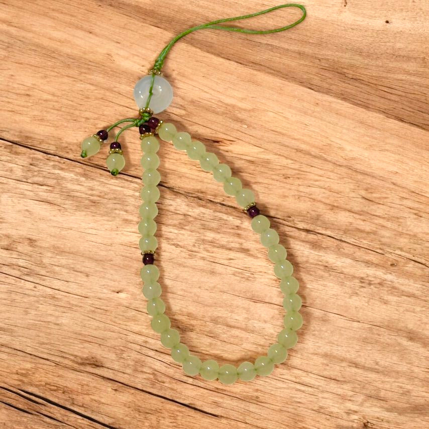 Yellow Jade Phone Strap 6mm