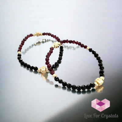 Grounding and Protection 4mm Bracelet (Black Spinel & Garnet)