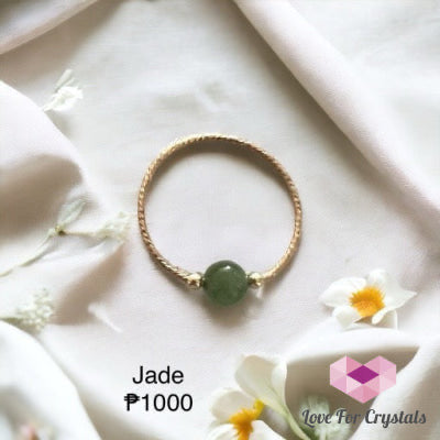 Jade Ball Ring in 14k Gold Filled