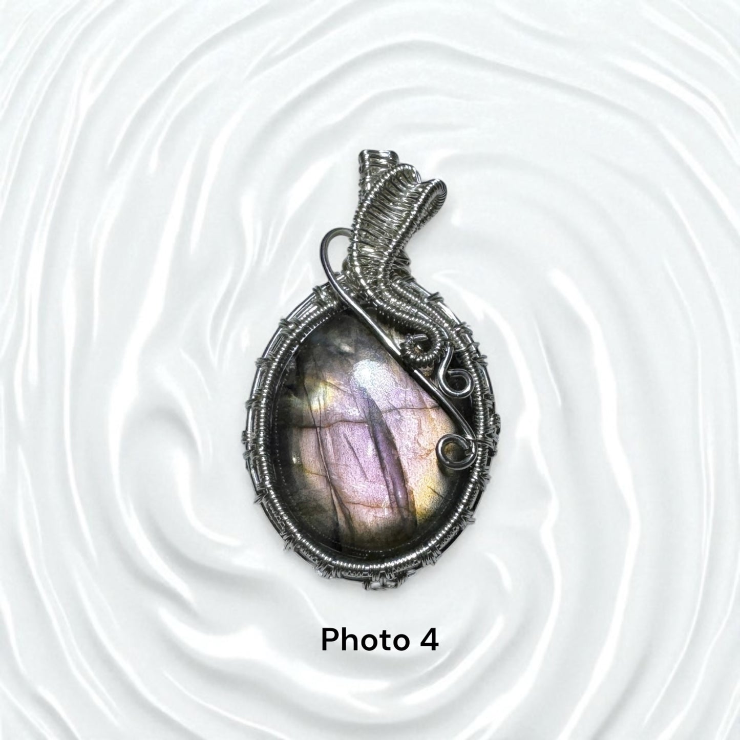 Labradorite Wire-Wrapped Pendant