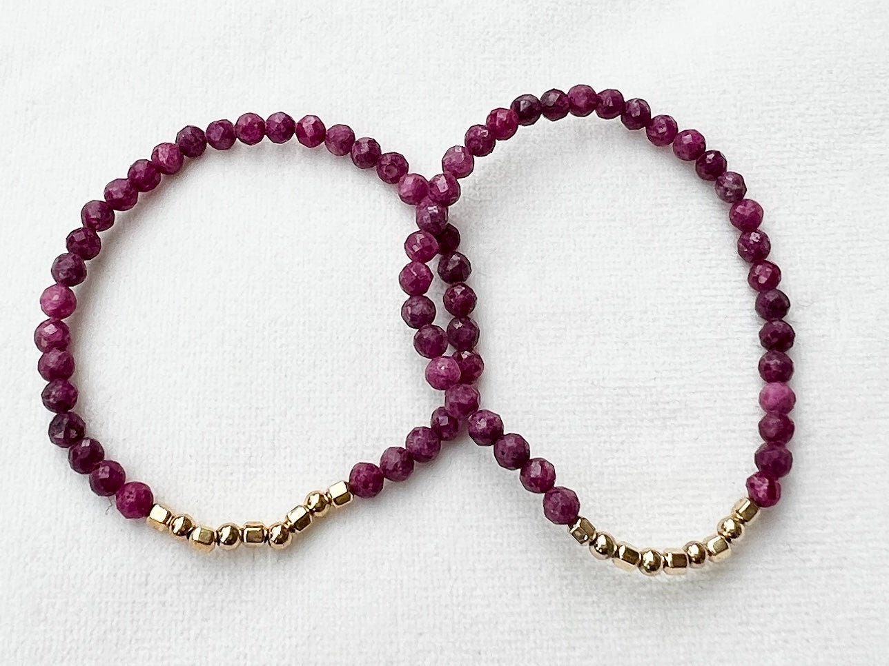 Ruby Fortune 9 Bracelet (3mm with 14k gold)