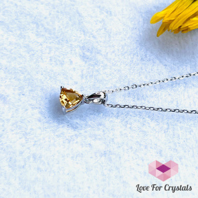 Citrine Triangle Pendant AAA (Money Activator) - Shimmer and Gems