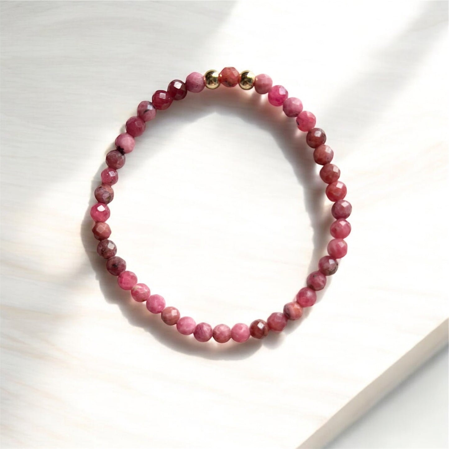 Red Tourmaline Bracelet 4mm