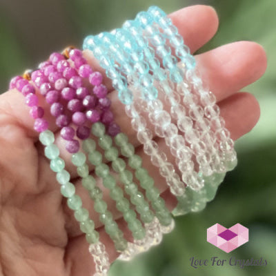 New Beginnings Remedy Bracelet 4mm Ruby, Aqua Obsidian, Aventurine, Clear Quartz and Tigers Eye ( Shimmer & Gems)