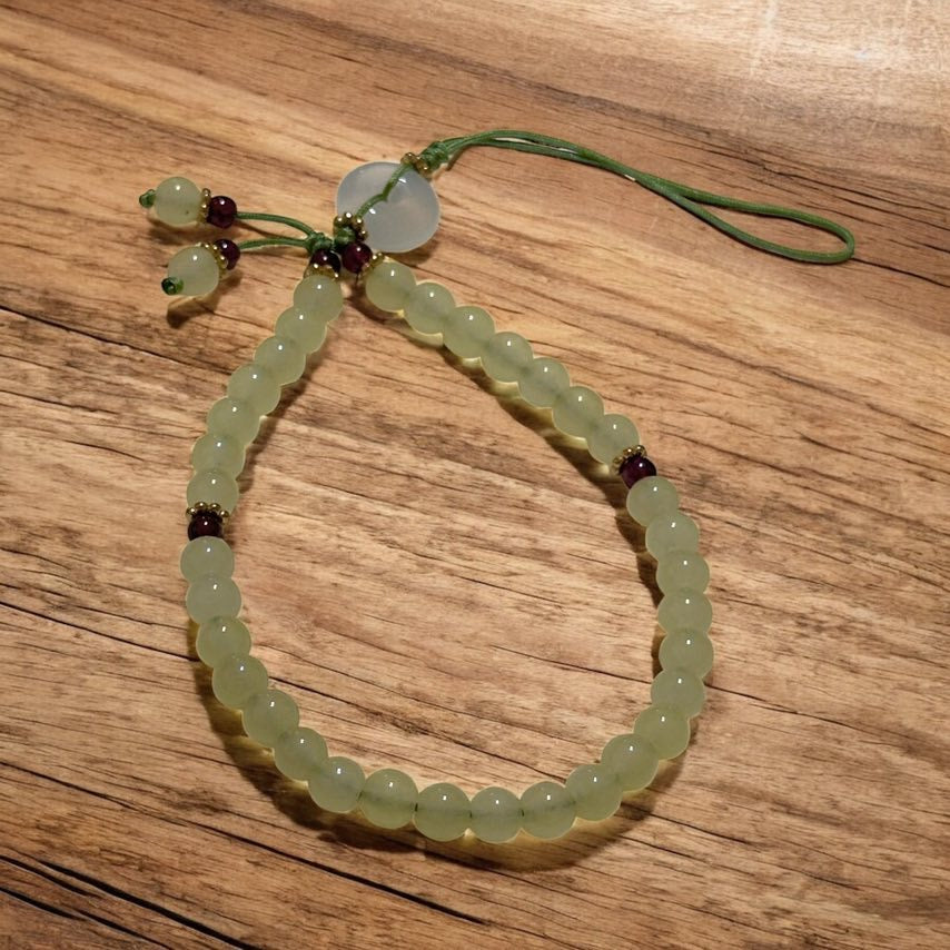 Yellow Jade Phone Strap 6mm