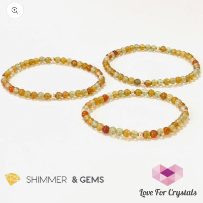 Green Apatite 5mm Healing Bracelet with 14k gold filled