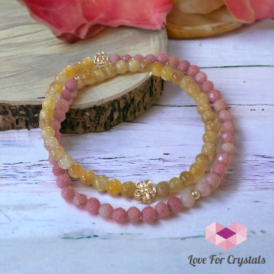 Clearing your Path Infinity Double Bracelet (Golden Tiger’s Eye & Rhodochrosite)