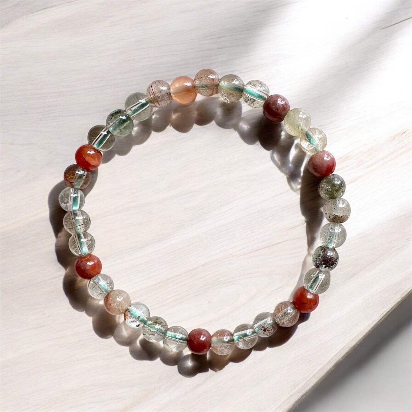 Multi-Coloured Rutilated Quartz Bracelet (6mm)
