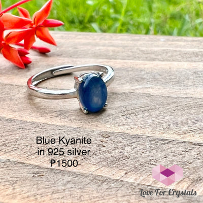 Blue Kyanite Ring 925 Silver (Adjustable Size)