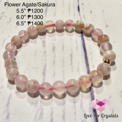 Cherry Blossom (Sakura) 6mm Bracelet- Shimmer & Gems