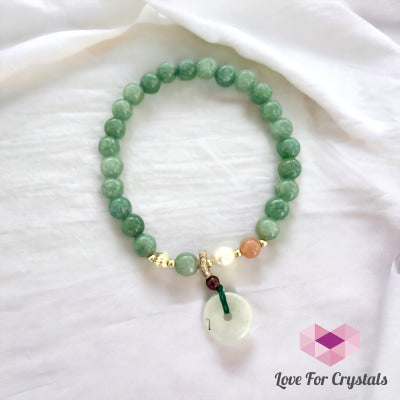 Burma Jade 6mm (dark green) with Coin