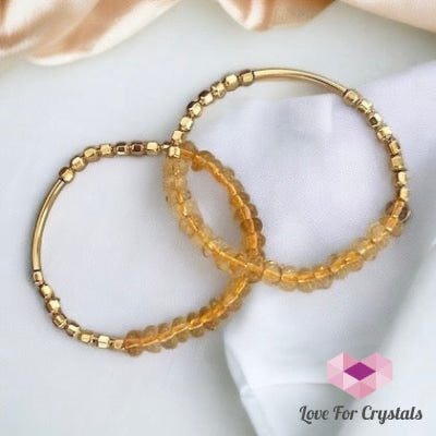 Citrine 14k Gold Filled Bangle (Modern Design By Audrey)