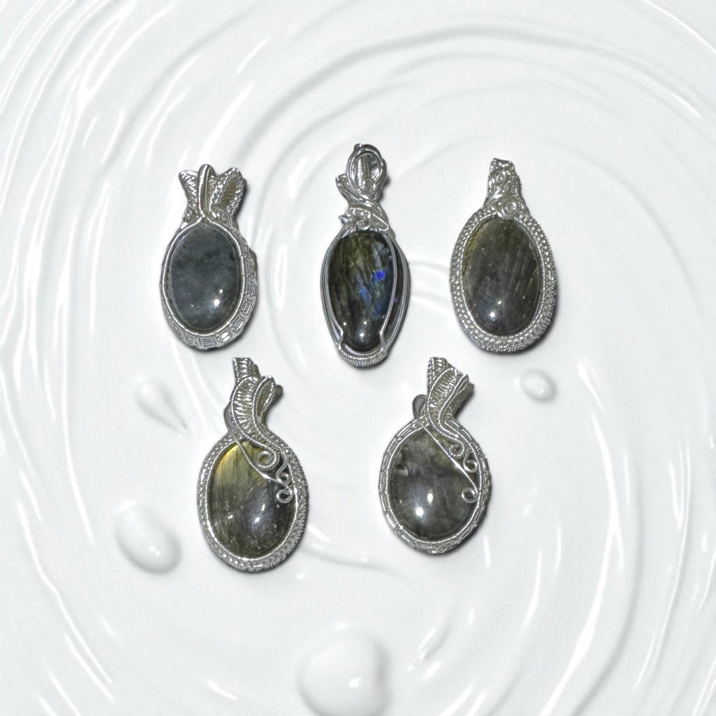 Labradorite Wire-Wrapped Pendant
