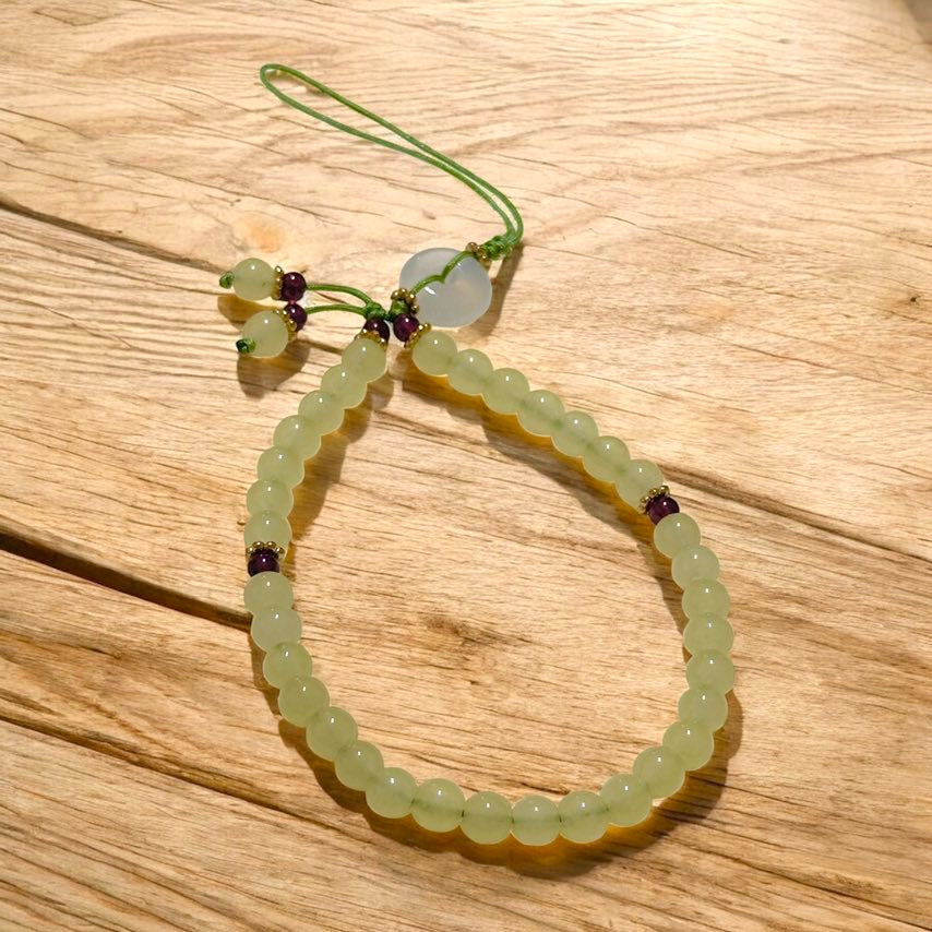 Yellow Jade Phone Strap 6mm