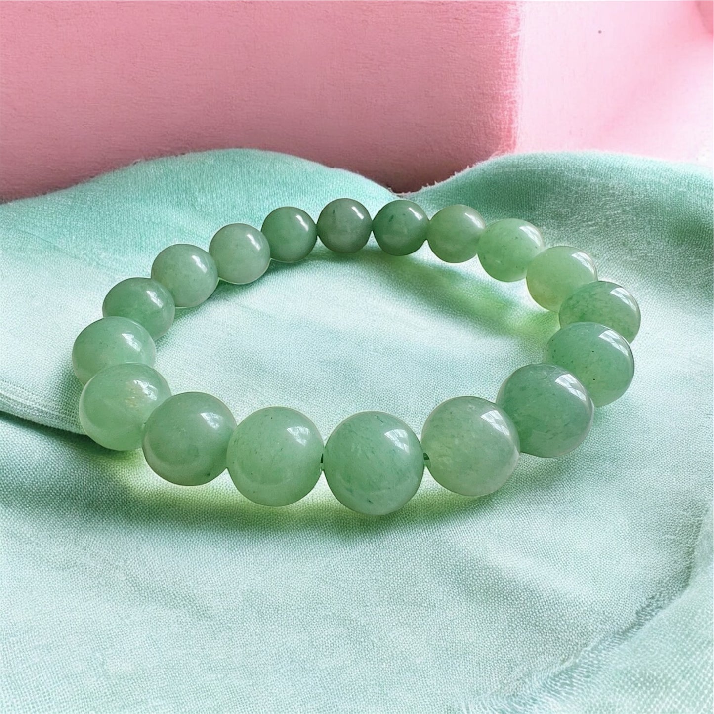 Green Aventurine Bracelet 12mm (Good Health & Good Luck)