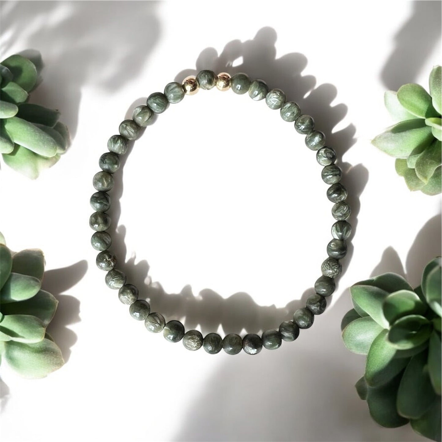 Seraphinite Bracelet AAA grade 4mm (Cancer Prevention)