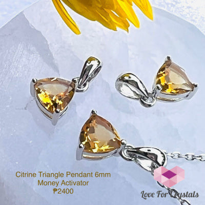 Citrine Triangle Pendant AAA (Money Activator) - Shimmer and Gems