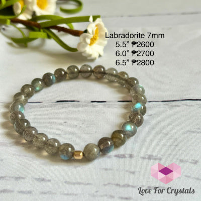 Labradorite 7mm with 14k gold filled - Shimmer & Gems