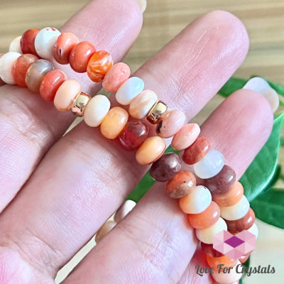 Mexican Fire Opal Rondelle Bracelet with 14k Gold Filled (Shimmer & Gems)