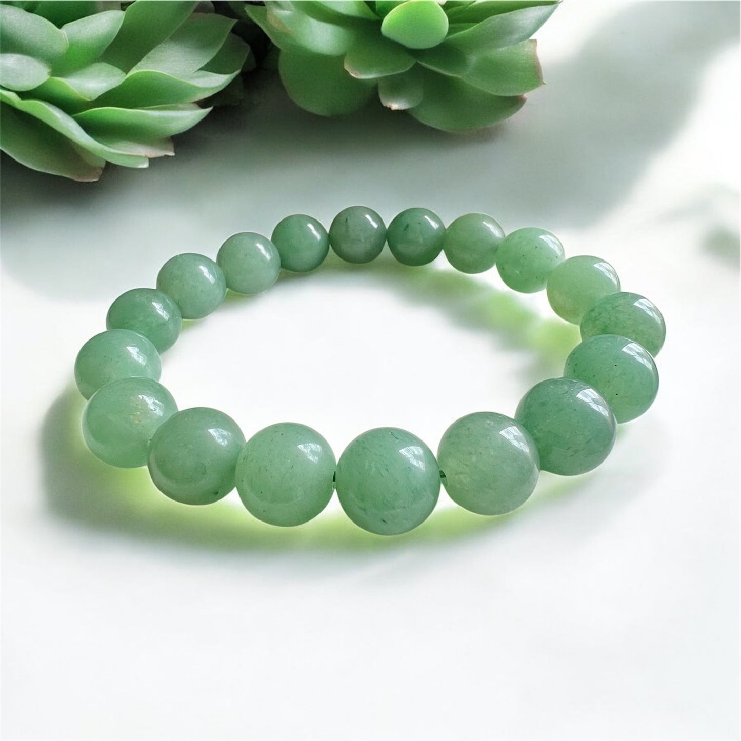Green Aventurine Bracelet 12mm (Good Health & Good Luck)