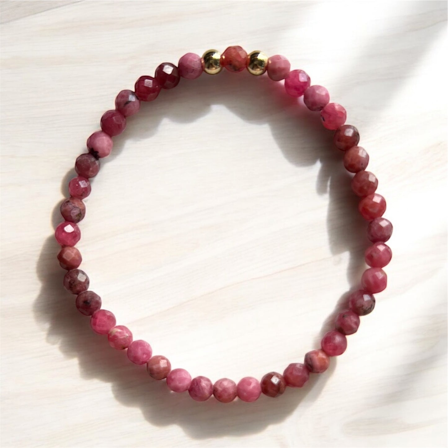 Red Tourmaline Bracelet 4mm