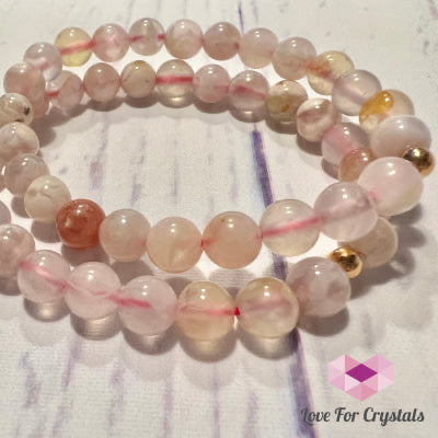 Cherry Blossom (Sakura) 6mm Bracelet- Shimmer & Gems