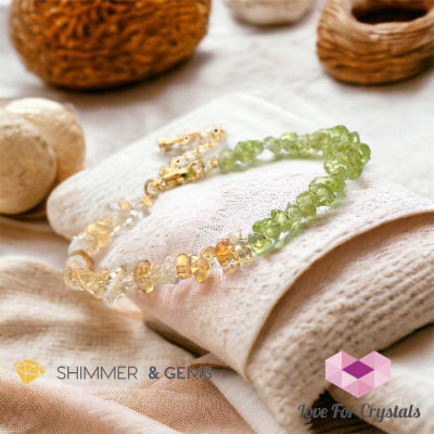 Money Magnet (Peridot and Citrine) in Stainless Steel Chain - Adjustable