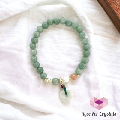 Burma Jade 6mm (dark green) with Coin