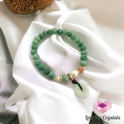 Burma Jade 6mm (dark green) with Coin