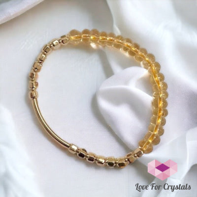 Citrine 14k Gold Filled Bangle (Modern Design By Audrey)