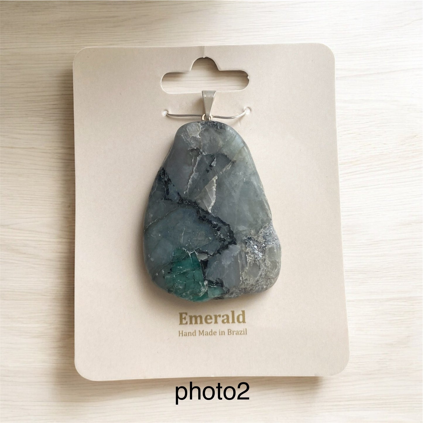 Polished Emerald Slab Pendant (Brazil) 30-45mm
