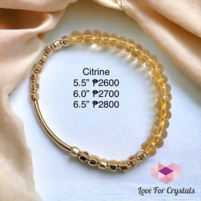 Citrine 14k Gold Filled Bangle (Modern Design By Audrey)