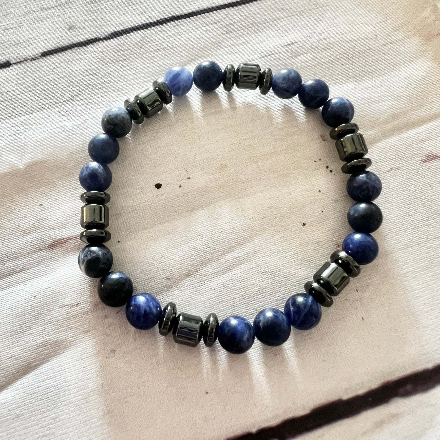 Calming Bracelet (Blue Sodalite and Hematite)