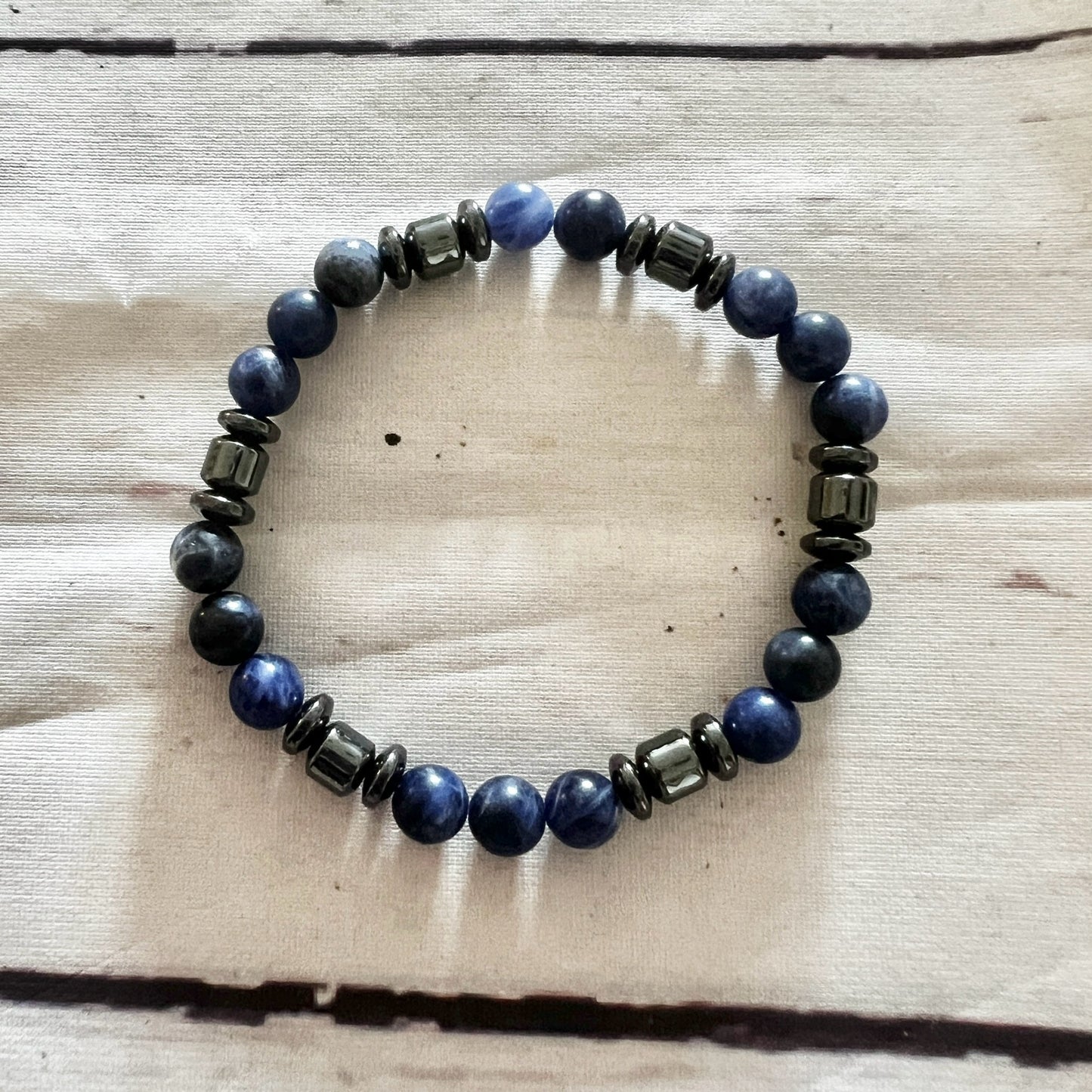 Calming Bracelet (Blue Sodalite and Hematite)