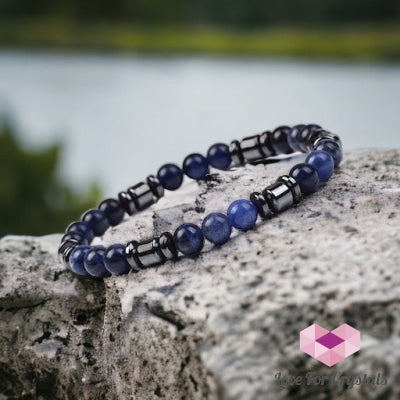 Calming Bracelet (Blue Sodalite and Hematite)