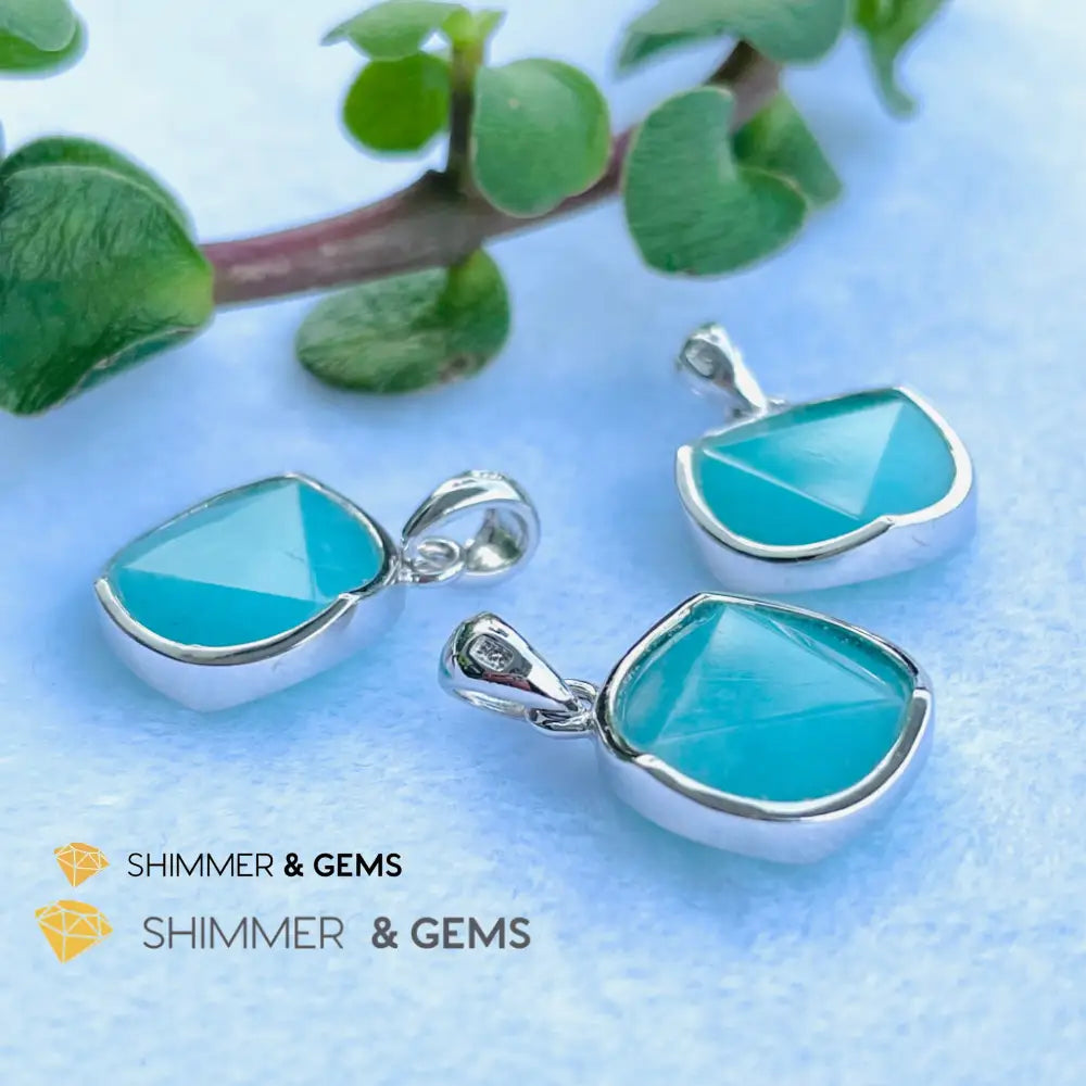 Star Of David Amazonite 12Mm Pendant 925 Silver Charms & Pendants