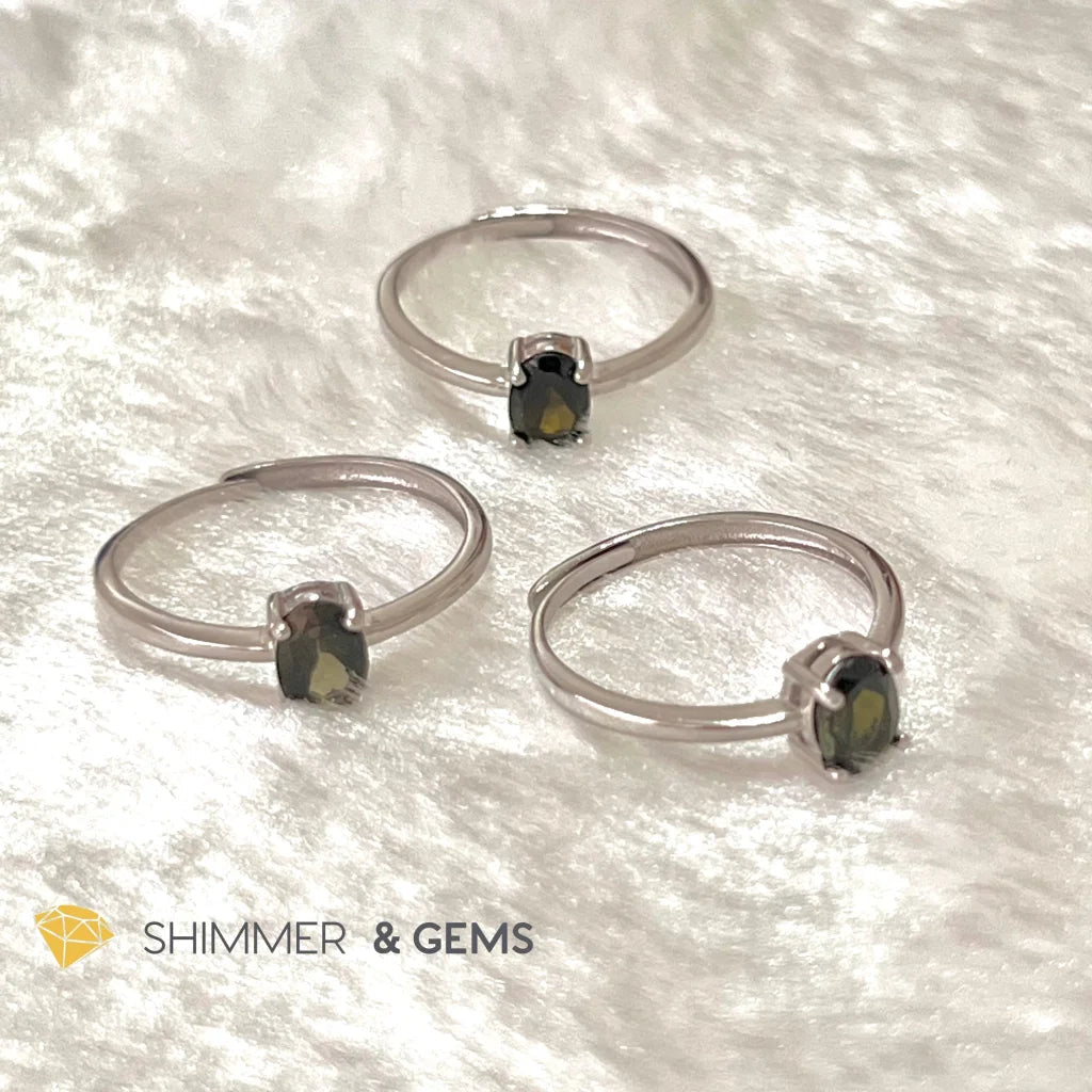Black Tourmaline 925 Silver Ring Protection