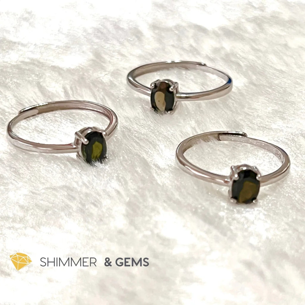 Black Tourmaline 925 Silver Ring Protection