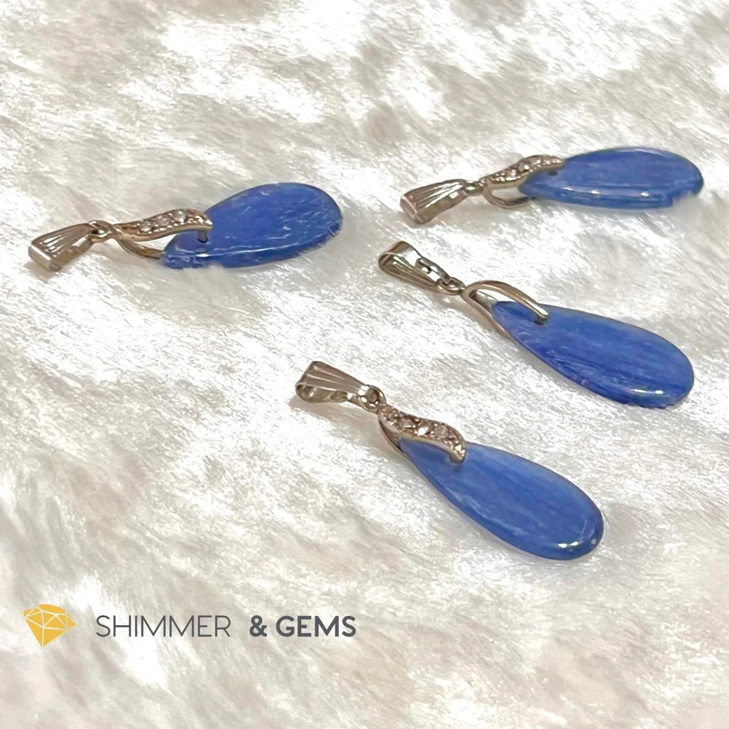 Blue Kyanite Drop Pendant (Alloy)
