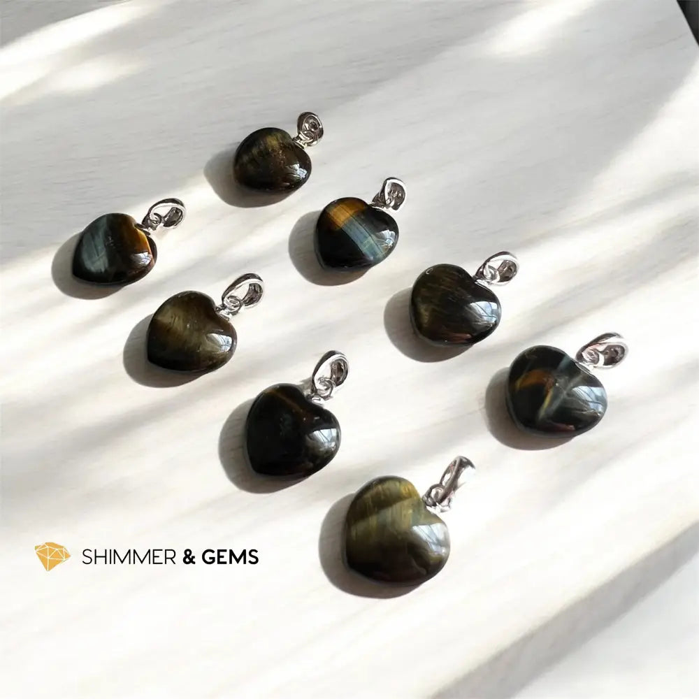 Blue Tiger’s Eye Pendant pendants heart Charms & Pendants