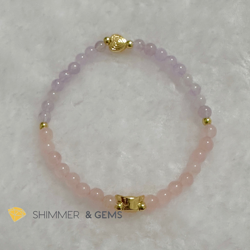 Boar Animal Zodiac 2024 Goodluck Bracelet (Rose Quartz & Lavender Amethyst) Feng Shui