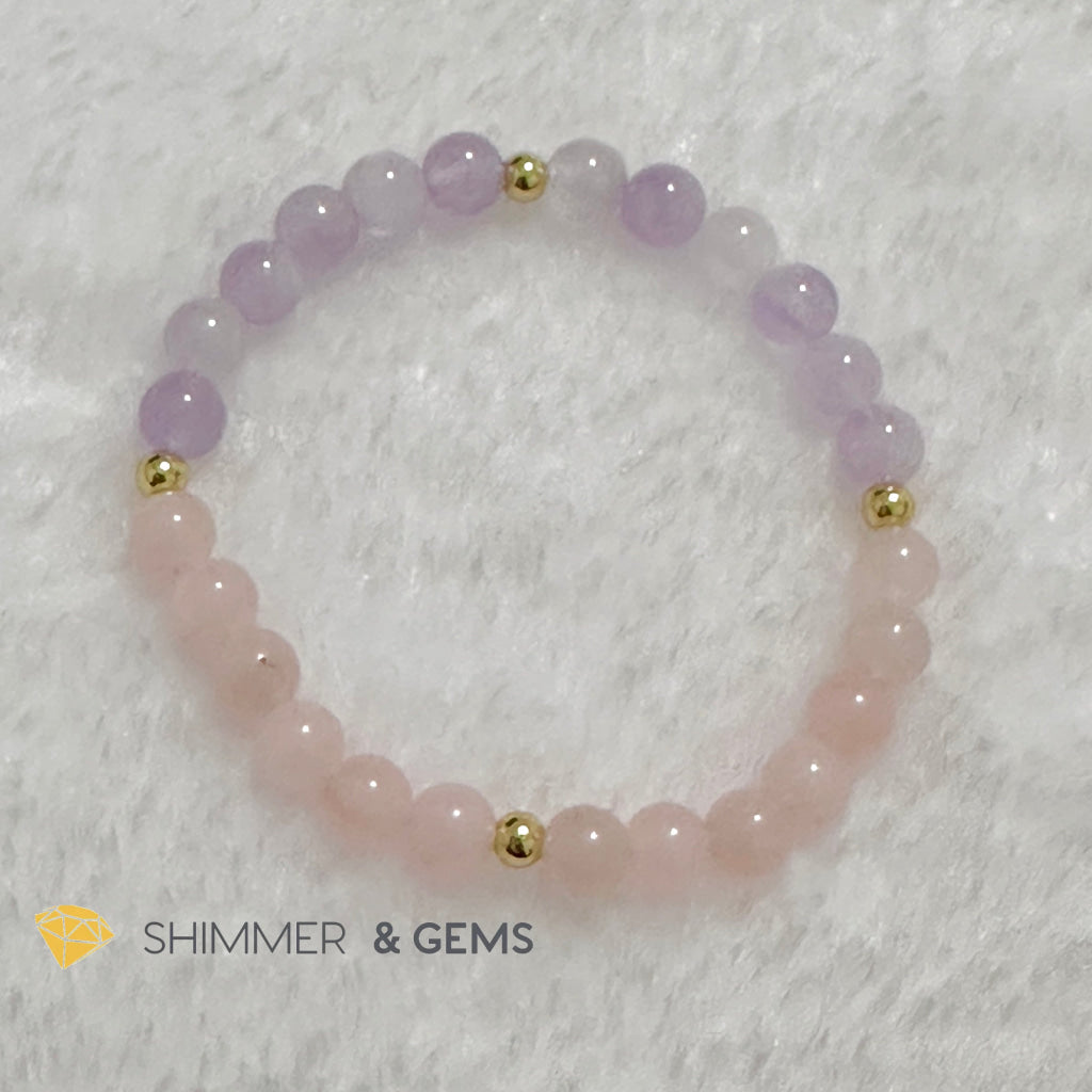 Boar Animal Zodiac 2024 Goodluck Bracelet (Rose Quartz & Lavender Amethyst) Feng Shui