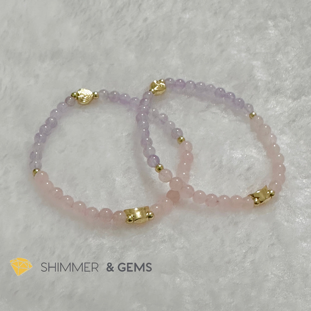 Boar Animal Zodiac 2024 Goodluck Bracelet (Rose Quartz & Lavender Amethyst) Feng Shui