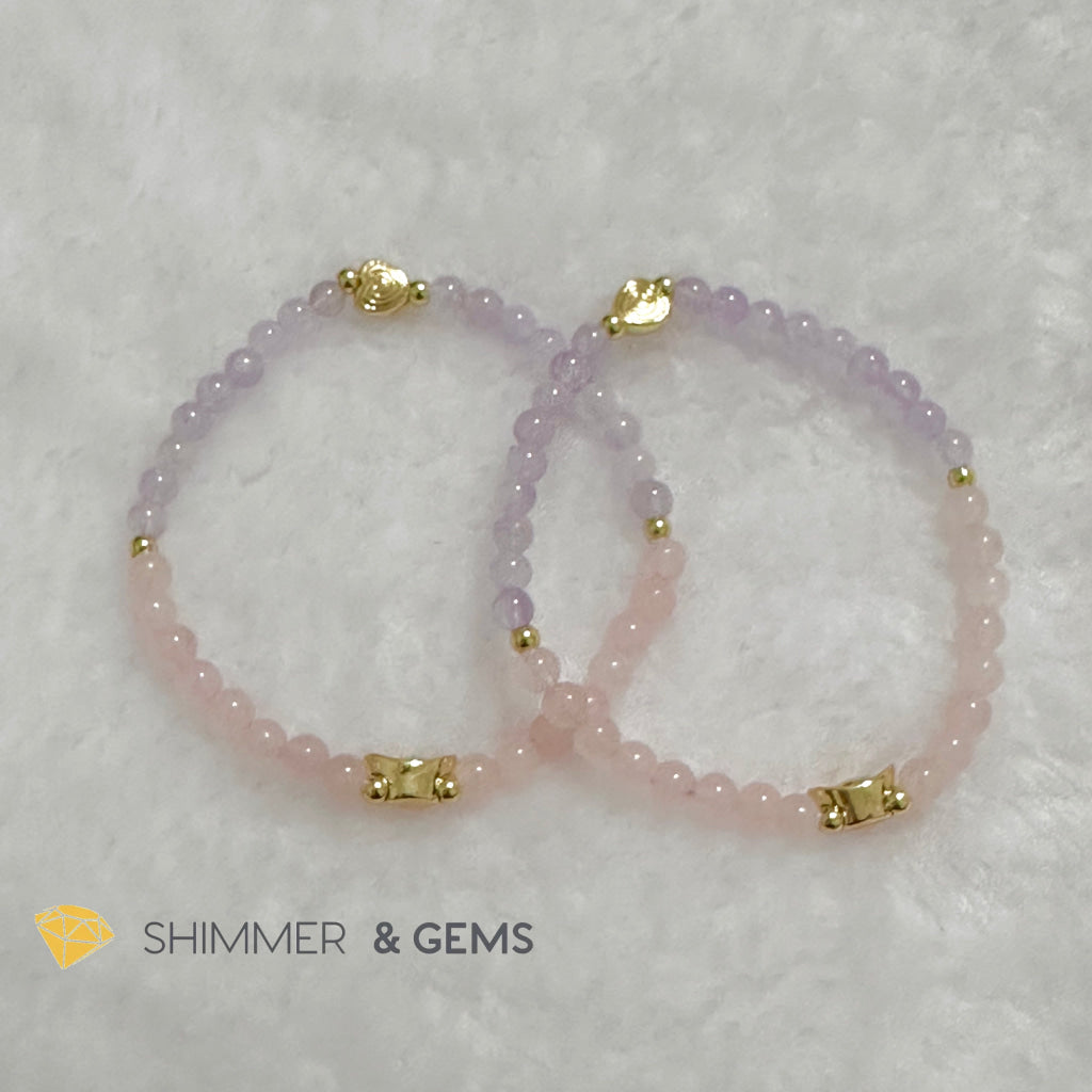 Boar Animal Zodiac 2024 Goodluck Bracelet (Rose Quartz & Lavender Amethyst) Feng Shui