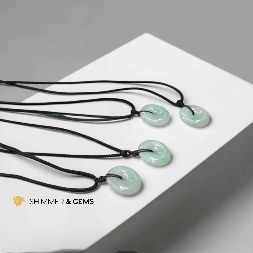 Burma Jade 25mm Donut Pendant with String (Fortune & Prosperity)High Grade - 25mm