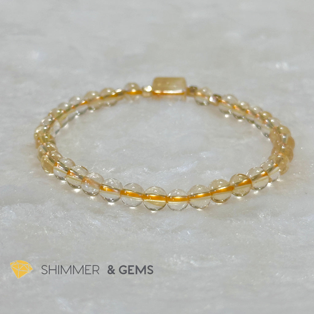 Citrine 4mm Wealth Activator Bracelet with 14k gold filled beads