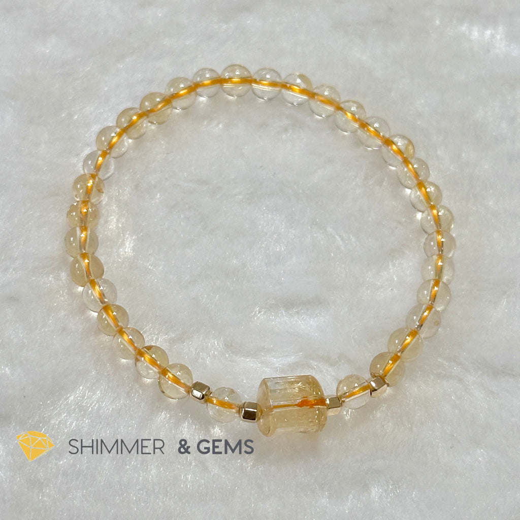 Citrine 4mm Wealth Activator Bracelet with 14k gold filled beads