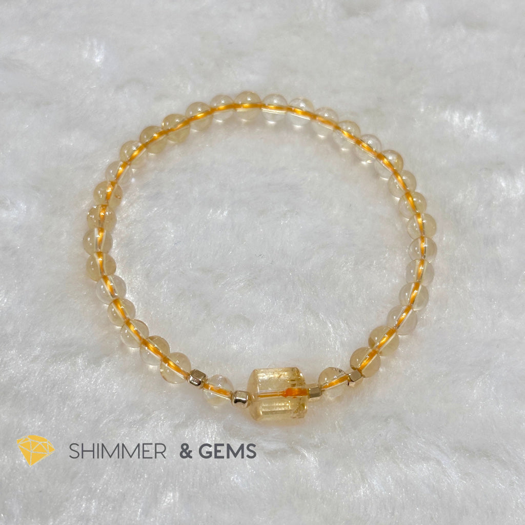Citrine 4mm Wealth Activator Bracelet with 14k gold filled beads